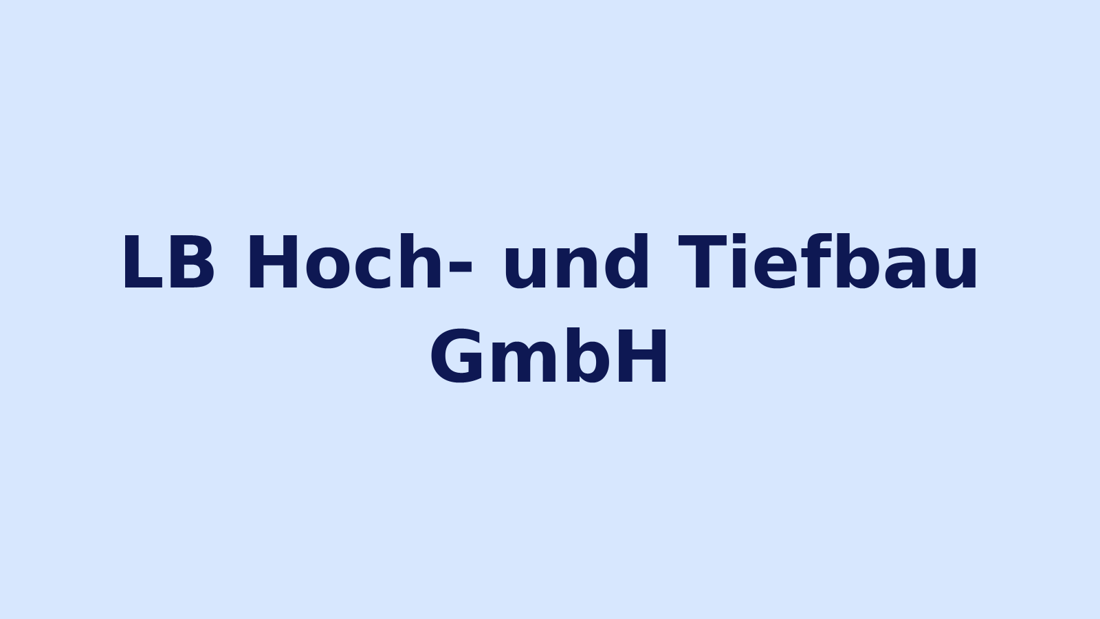 LB Hoch- und Tiefbau GmbH Schriftzug auf hellblauem Hintergrund