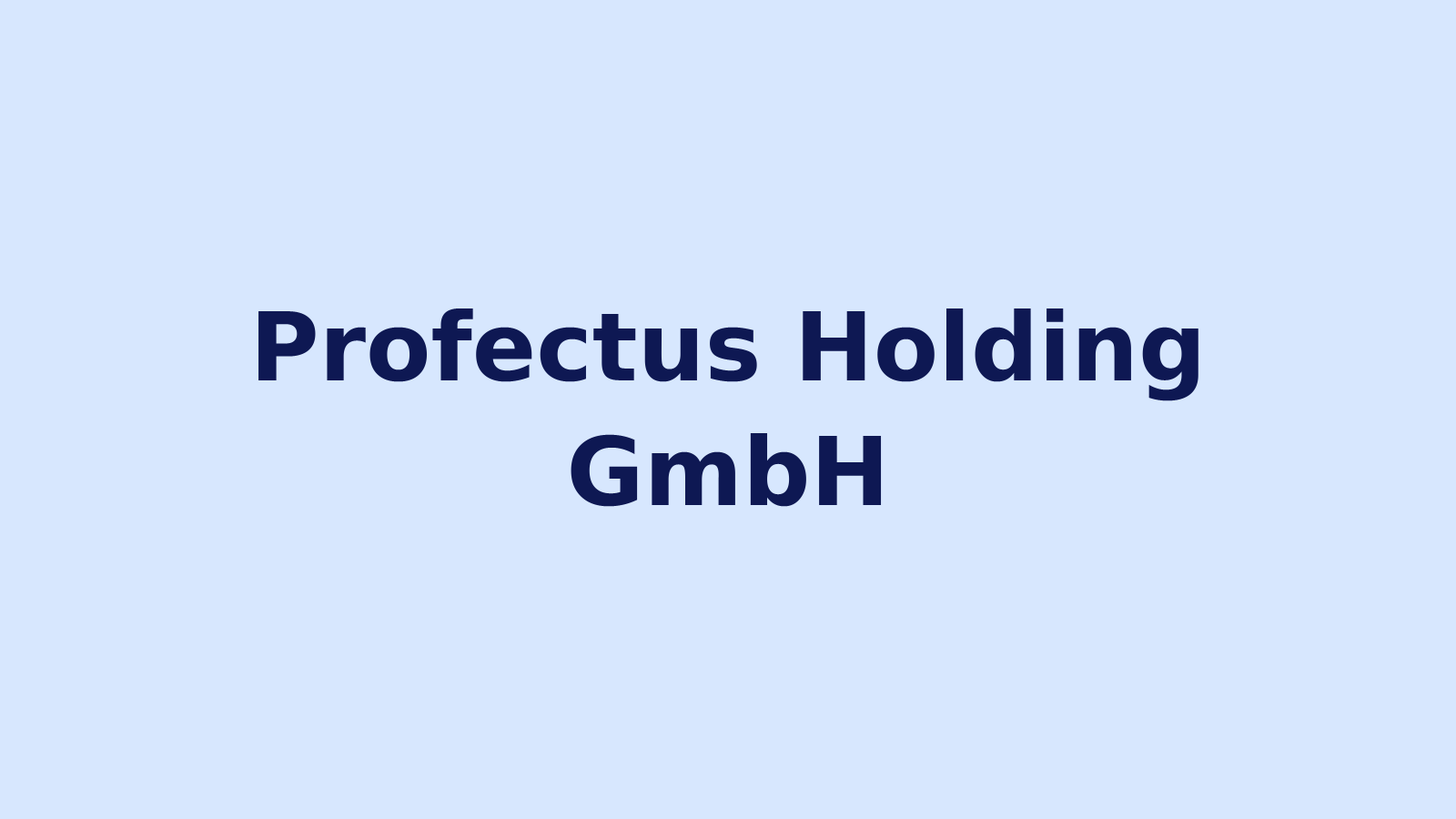 Profectus Holding GmbH auf hellblauem Hintergrund