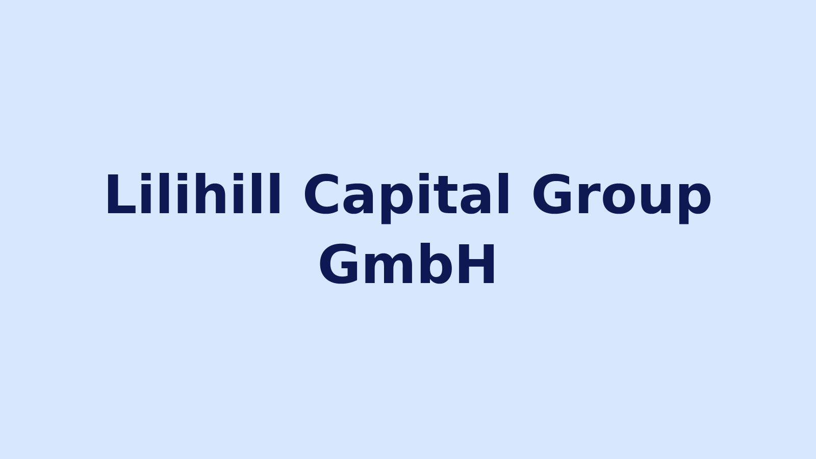 Lilihill Capital Group GmbH Firmenname auf hellblauem Hintergrund