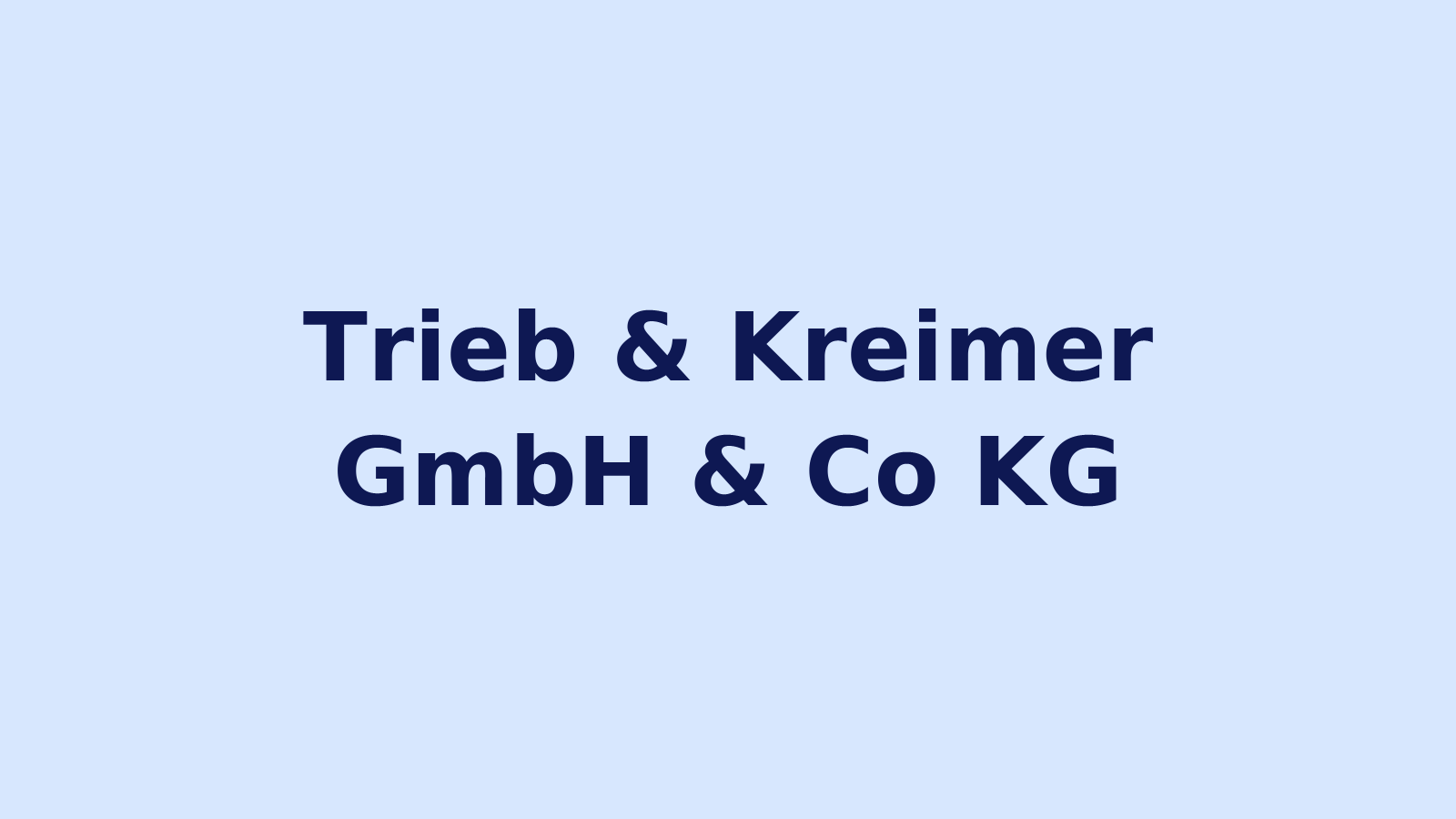 Trieb & Kreimer GmbH & Co KG Unternehmenslogo auf hellblauem Hintergrund