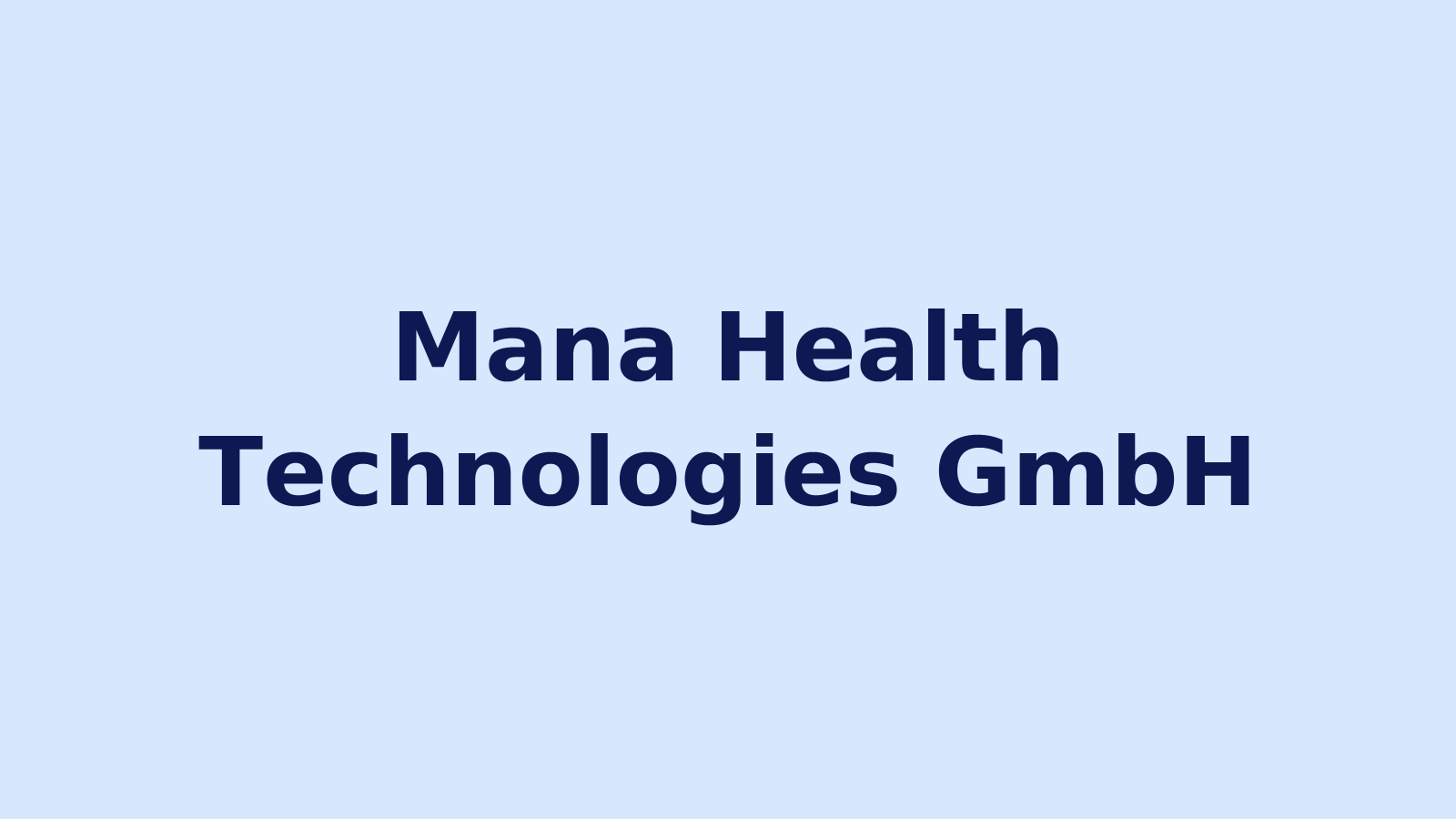 Mana Health Technologies GmbH Firmenlogo auf hellblauem Hintergrund